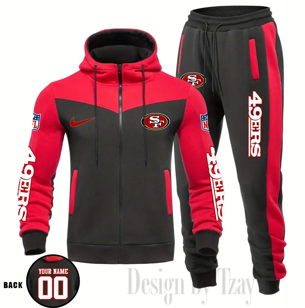 San Francisco 49ers Customized Drawstring Hooded Tracksuit AMCCLG000912 - Image 2