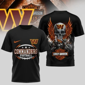 Washington Commanders Premium NFL x Harley Davidson 3D T-shirt AMCCLG000808