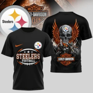 Pittsburgh Steelers Premium NFL x Harley Davidson 3D T-shirt AMCCLG000807