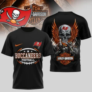 Tampa Bay Buccaneers Premium NFL x Harley Davidson 3D T-shirt AMCCLG000806