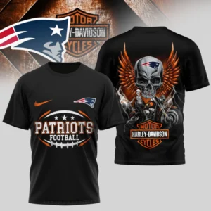 New England Patriots Premium NFL x Harley Davidson 3D T-shirt AMCCLG000805