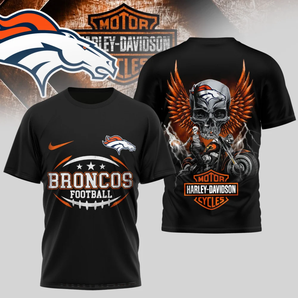 Denver Broncos Premium NFL x Harley Davidson 3D T-shirt AMCCLG000826