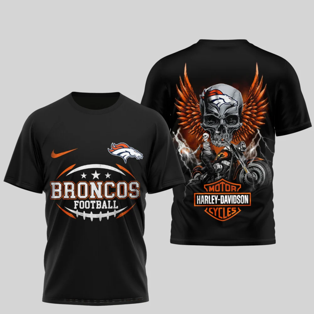 Denver Broncos Premium NFL x Harley Davidson 3D T-shirt AMCCLG000826 - Image 2