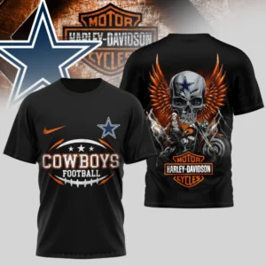 Dallas Cowboys Premium NFL x Harley Davidson 3D T-shirt AMCCLG000825