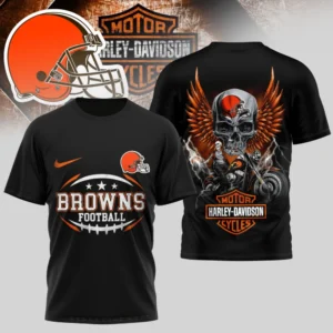 Cleveland Browns Premium NFL x Harley Davidson 3D T-shirt AMCCLG000824