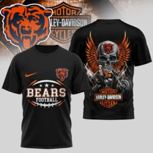 Chicago Bears Premium NFL x Harley Davidson 3D T-shirt AMCCLG000823