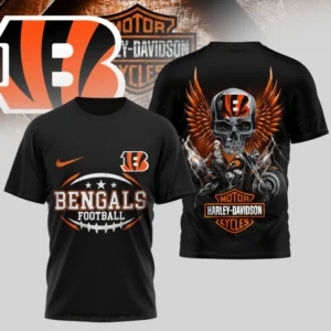 Cincinnati Bengals Premium NFL x Harley Davidson 3D T-shirt AMCCLG000822