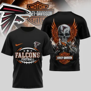 Atlanta Falcons Premium NFL x Harley Davidson 3D T-shirt AMCCLG000821