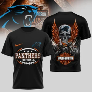 Carolina Panthers Premium NFL x Harley Davidson 3D T-shirt AMCCLG000813