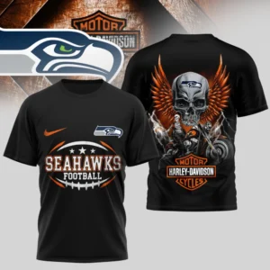 Seattle Seahawks Premium NFL x Harley Davidson 3D T-shirt AMCCLG000809