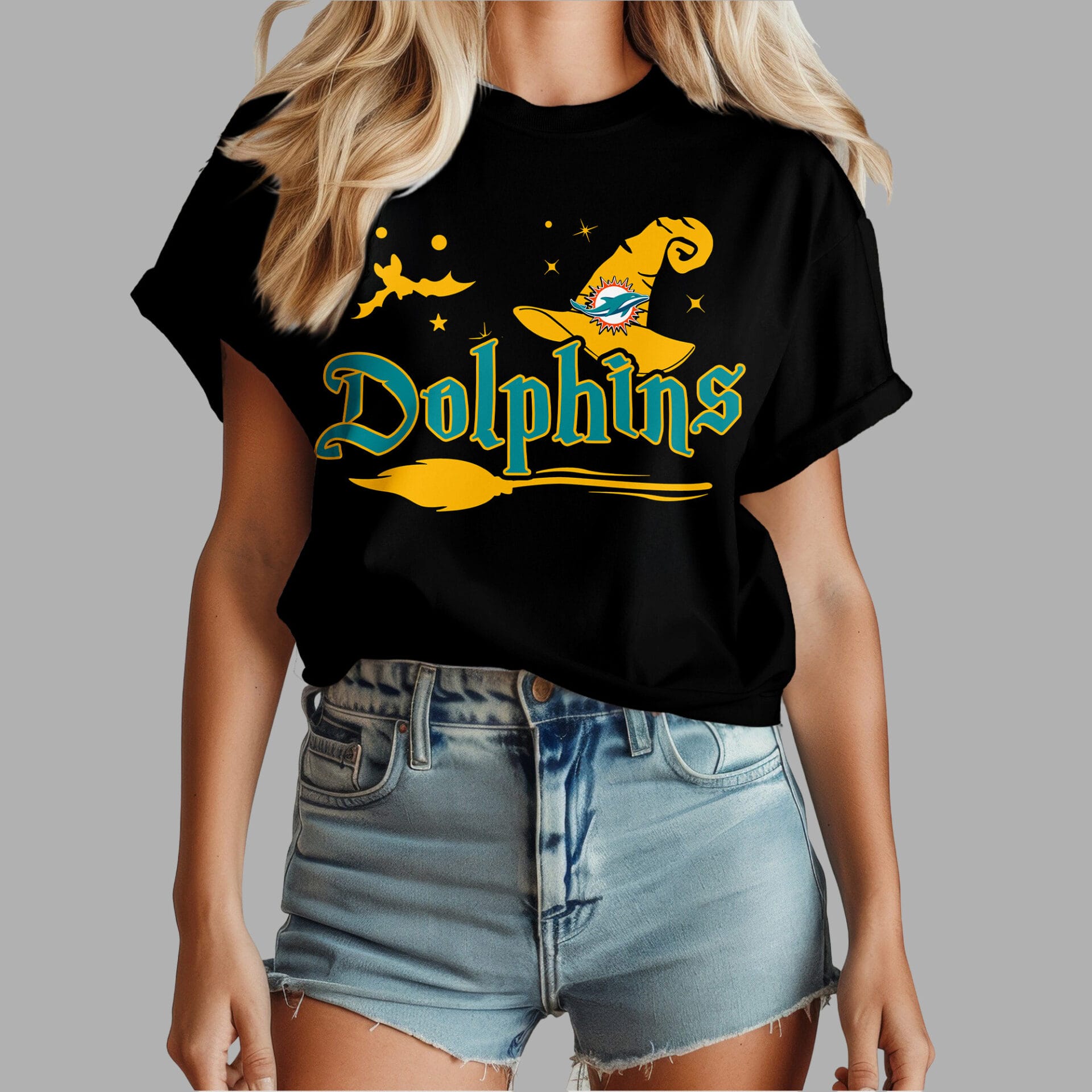 Miami Dolphins | Premium NFL Halloween Witch Women Shirt AMCCLG000503 - Image 3