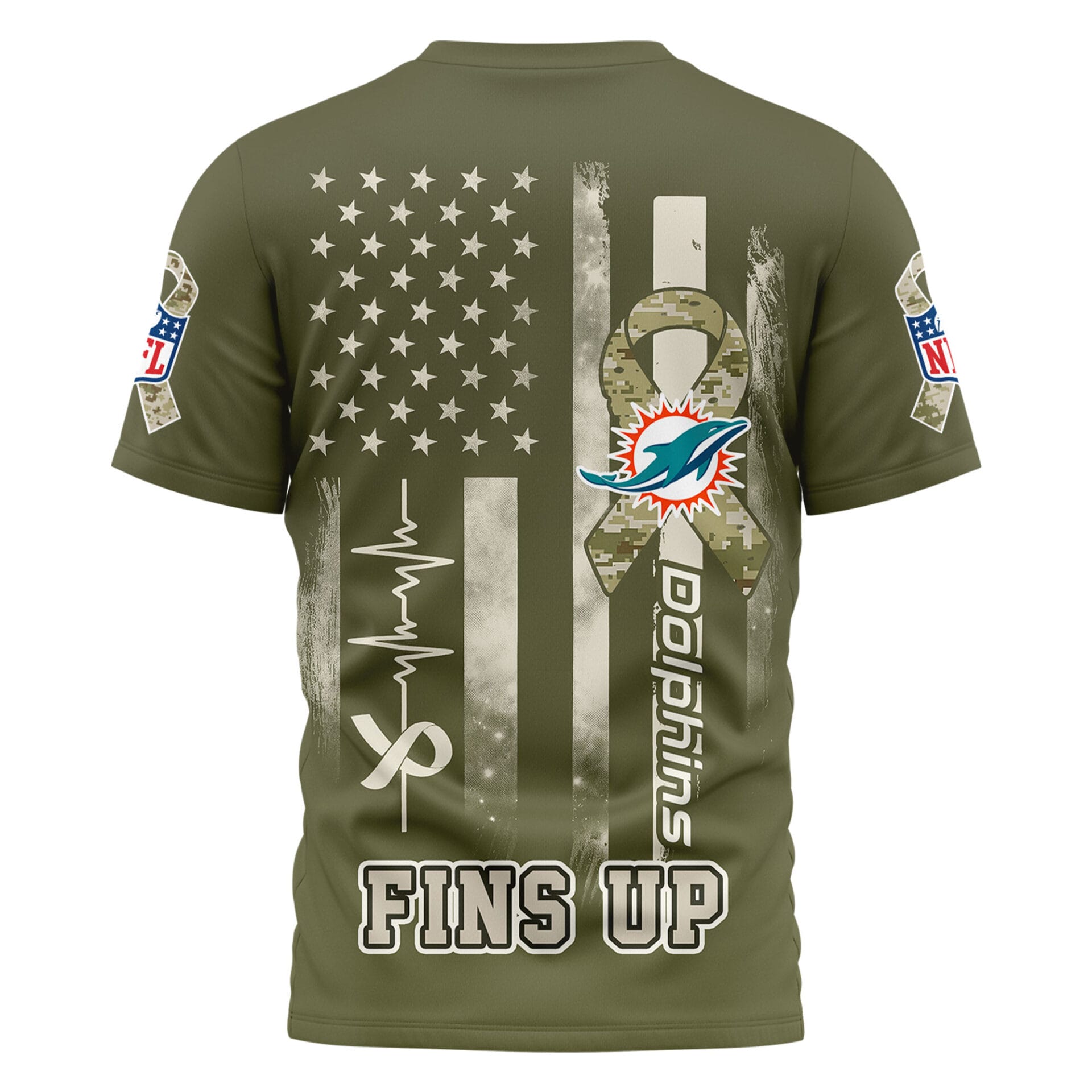 Miami Dolphins | Premium NFL Salute to Service Camo 3D Shirt AMCCLG001056 - Image 3