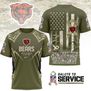 Chicago Bears | Premium NFL Salute to Service Camo 3D Shirt AMCCLG001047