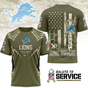 Detroit Lions | Premium NFL Salute to Service Camo 3D Shirt AMCCLG001052