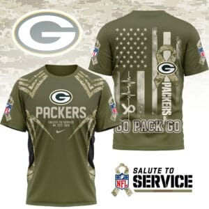 Green Bay Packers | Premium NFL Salute to Service Camo 3D Shirt AMCCLG001053