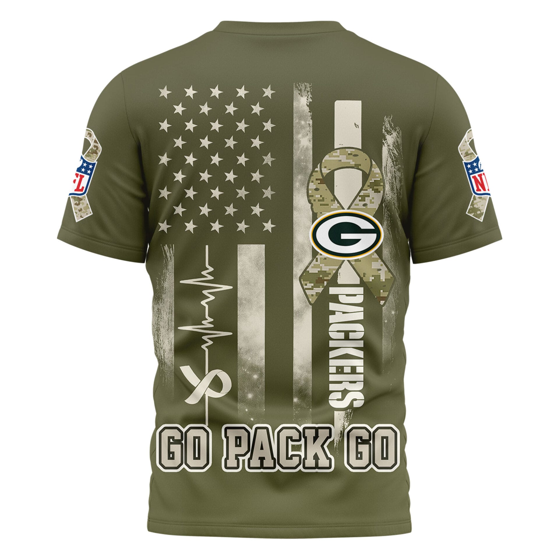 Green Bay Packers | Premium NFL Salute to Service Camo 3D Shirt AMCCLG001053 - Image 3