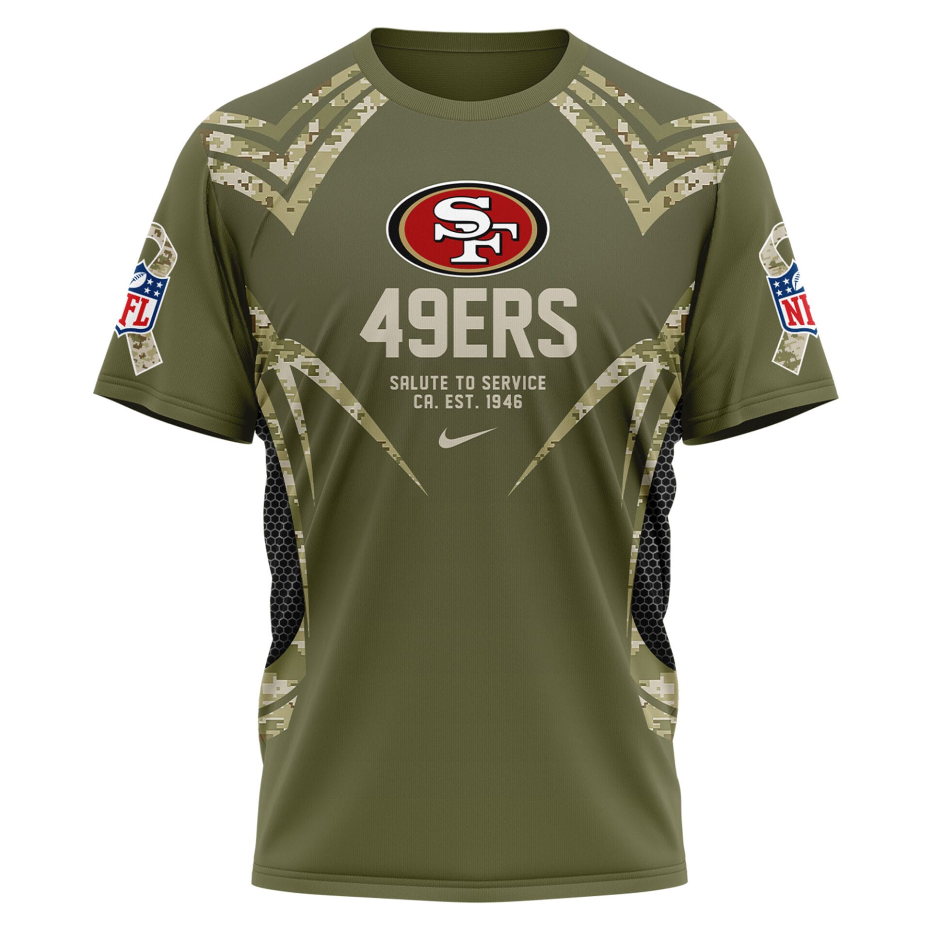 San Francisco 49ers | Premium NFL Salute to Service Camo 3D Shirt AMCCLG001061 - Image 2