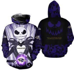 Baltimore Ravens x Halloween Jack Skellington Hoodie AMCCLG000654