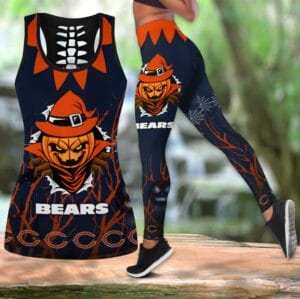 Chicago Bears x Halloween Combo Hollow Out Tank Top and Leggings AMCCLG000745