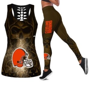 Cleveland Browns x Halloween Combo Hollow Out Tank Top and Leggings AMCCLG000748