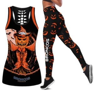 Denver Broncos x Halloween Combo Hollow Out Tank Top and Leggings AMCCLG000750