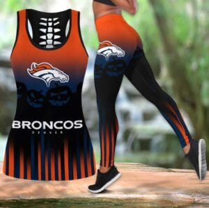 Denver Broncos x Halloween Combo Hollow Out Tank Top and Leggings AMCCLG000751