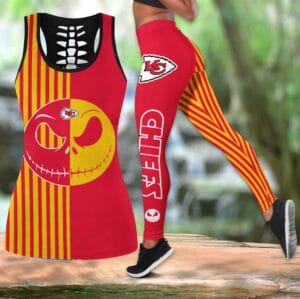Kansas City Chiefs x Halloween Combo Hollow Out Tank Top and Leggings AMCCLG000756