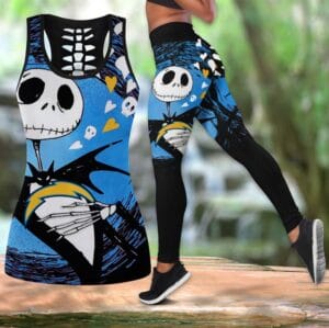 Los Angeles Chargers x Halloween Combo Hollow Out Tank Top and Leggings AMCCLG000760