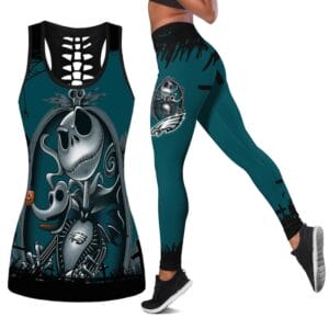 Philadelphia Eagles x Halloween Combo Hollow Out Tank Top and Leggings AMCCLG000766
