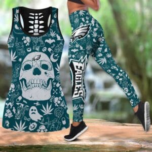 Philadelphia Eagles x Halloween Combo Hollow Out Tank Top and Leggings AMCCLG000767