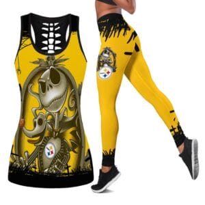 Pittsburgh Steelers x Halloween Combo Hollow Out Tank Top and Leggings AMCCLG000769