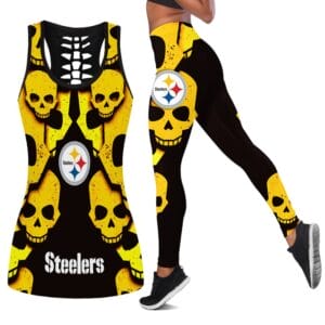 Pittsburgh Steelers x Halloween Combo Hollow Out Tank Top and Leggings AMCCLG000771