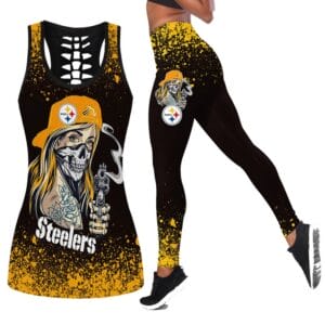 Pittsburgh Steelers x Halloween Combo Hollow Out Tank Top and Leggings AMCCLG000772