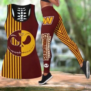Washington Commanders x Halloween Combo Hollow Out Tank Top and Leggings AMCCLG000778