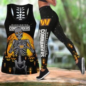 Washington Commanders x Halloween Combo Hollow Out Tank Top and Leggings AMCCLG000779