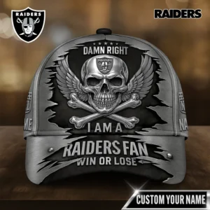 Las Vegas Raiders | Premium NFL Skull Wings Fan Pride Cap AMCACS000467