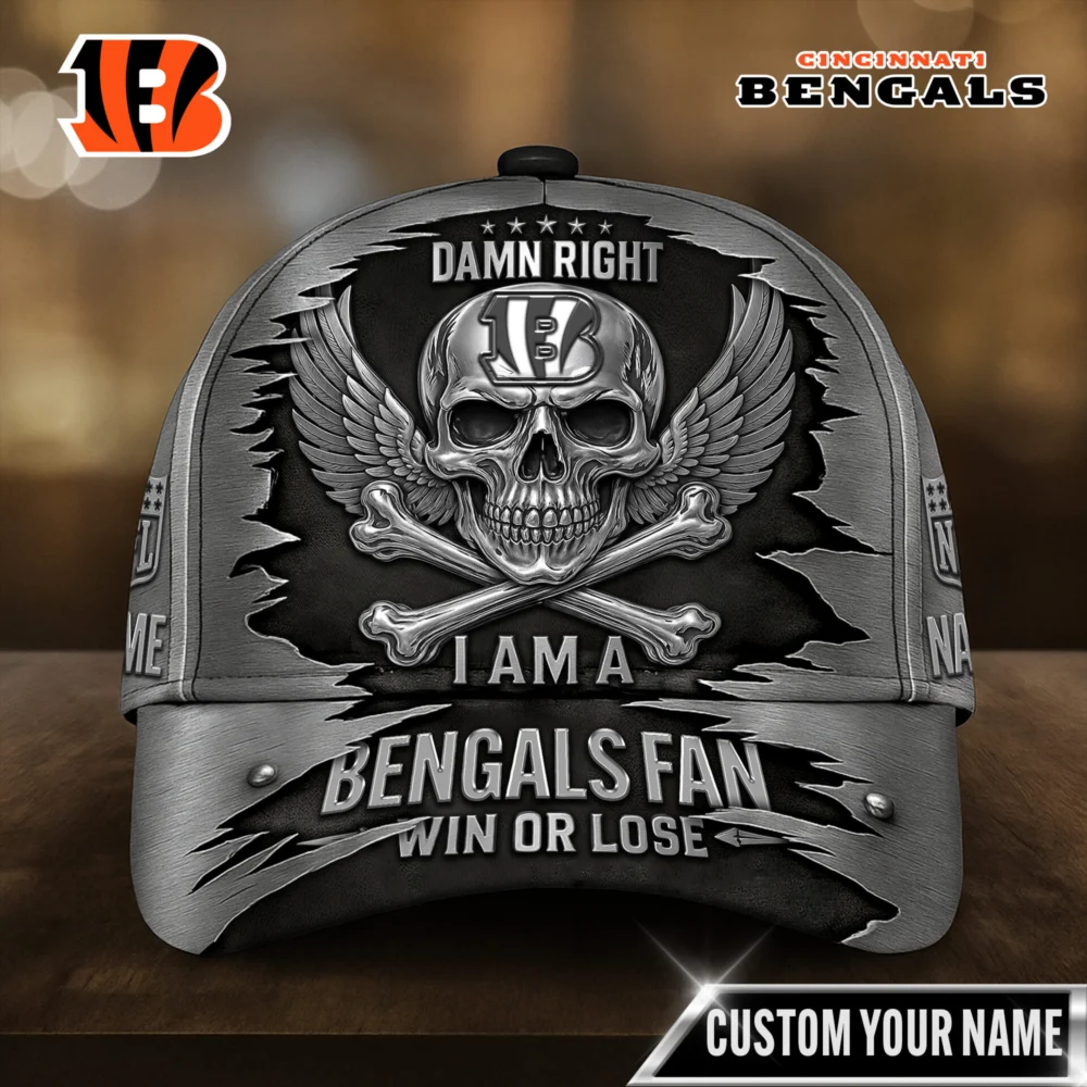 Cincinnati Bengals | Premium NFL Skull Wings Fan Pride Cap AMCACS000470