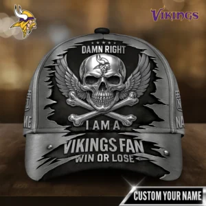 Minnesota Vikings | Premium NFL Skull Wings Fan Pride Cap AMCACS000461