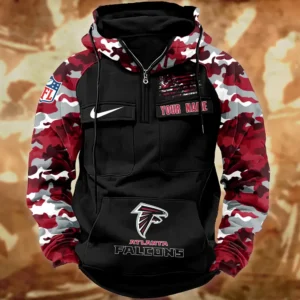 Atlanta Falcons Hot Camouflage Multi Pockets Zip Hoodie AMCCLG001115