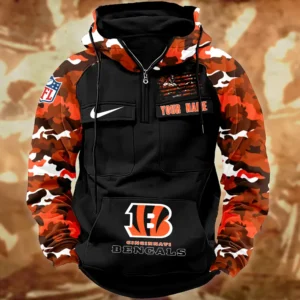 Cincinnati Bengals Hot Camouflage Multi Pockets Zip Hoodie AMCCLG001120