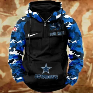 Dallas Cowboys Hot Camouflage Multi Pockets Zip Hoodie AMCCLG001122