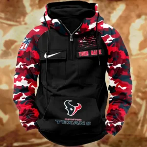 Houston Texans Hot Camouflage Multi Pockets Zip Hoodie AMCCLG001126
