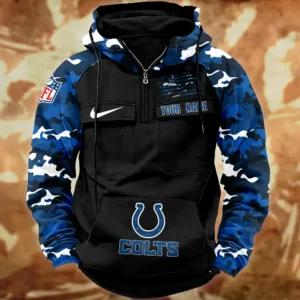 Indianapolis Colts Hot Camouflage Multi Pockets Zip Hoodie AMCCLG001127