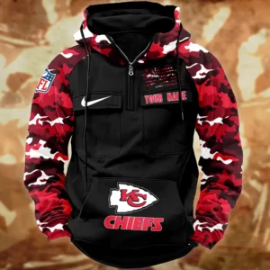 Kansas City Chiefs Hot Camouflage Multi Pockets Zip Hoodie AMCCLG001129