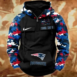 New England Patriots Hot Camouflage Multi Pockets Zip Hoodie AMCCLG001135