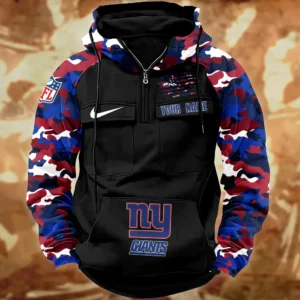 New York Giants Hot Camouflage Multi Pockets Zip Hoodie AMCCLG001137