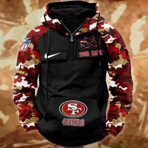 San Francisco 49ers Hot Camouflage Multi Pockets Zip Hoodie AMCCLG001141