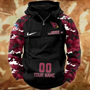 Arizona Cardinals Hot Camouflage Multi Pockets Zip Hoodie AMCCLG001146