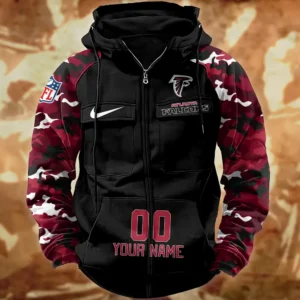 Atlanta Falcons Hot Camouflage Multi Pockets Zip Hoodie AMCCLG001147