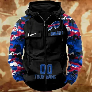 Buffalo Bills Hot Camouflage Multi Pockets Zip Hoodie AMCCLG001149
